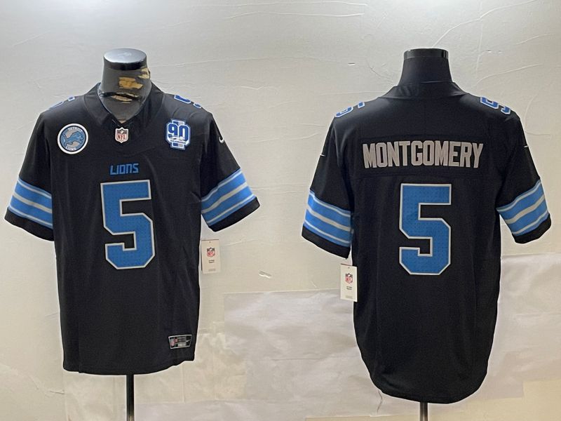Men Detroit Lions #5 Montgomery Black three generations 2024 Nike Limited NFL Jersey style 4->detroit lions->NFL Jersey